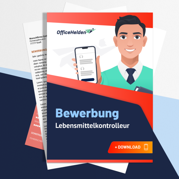 Bewerbung Lebensmittelkontrolleur Komplettpaket I + 20 Designs I Anschreiben, Deckblatt, tabellarischer Lebenslauf & Motivationsschreiben