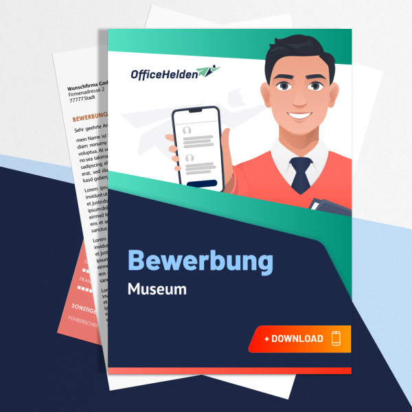 Bewerbung Museum Komplettpaket I + 20 Designs I Anschreiben, Deckblatt, tabellarischer Lebenslauf & Motivationsschreiben