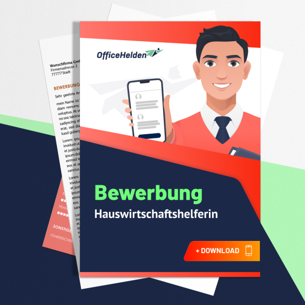 Bewerbung Hauswirtschaftshelferin Komplettpaket I + 20 Designs I Anschreiben, Deckblatt, tabellarischer Lebenslauf & Motivationsschreiben