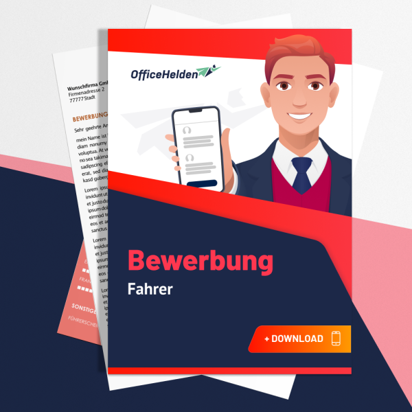 Bewerbung Fahrer Komplettpaket I + 20 Designs I Anschreiben, Deckblatt, tabellarischer Lebenslauf & Motivationsschreiben