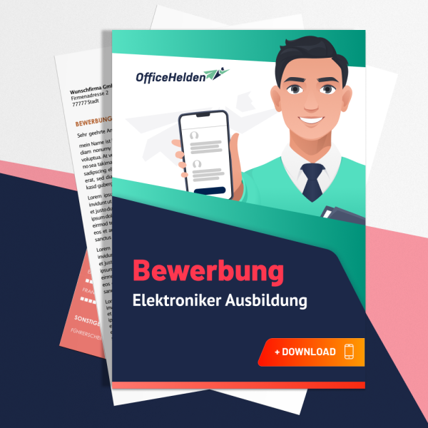 Bewerbung Elektroniker Ausbildung Komplettpaket I + 20 Designs I Anschreiben, Deckblatt, tabellarischer Lebenslauf & Motivationsschreiben