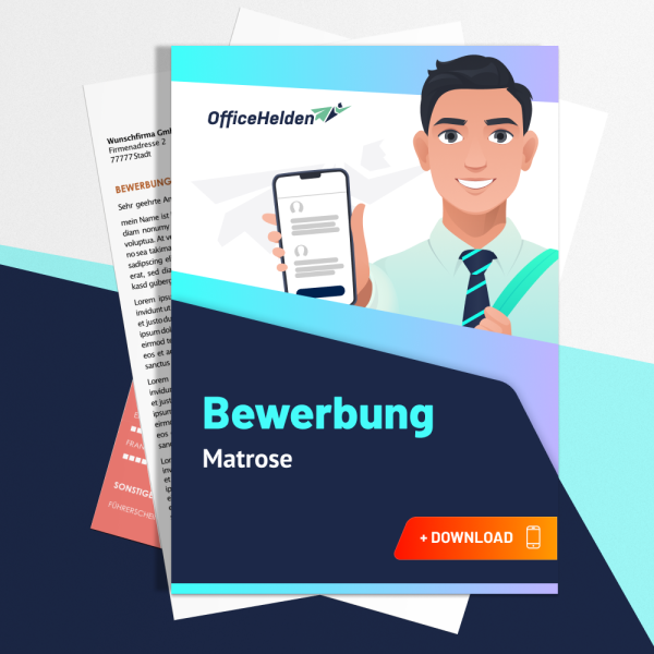 Bewerbung Matrose Komplettpaket I + 20 Designs I Anschreiben, Deckblatt, tabellarischer Lebenslauf & Motivationsschreiben