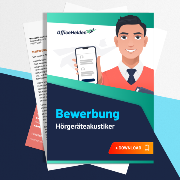 Bewerbung Hörgeräteakustiker Komplettpaket I + 20 Designs I Anschreiben, Deckblatt, tabellarischer Lebenslauf & Motivationsschreiben