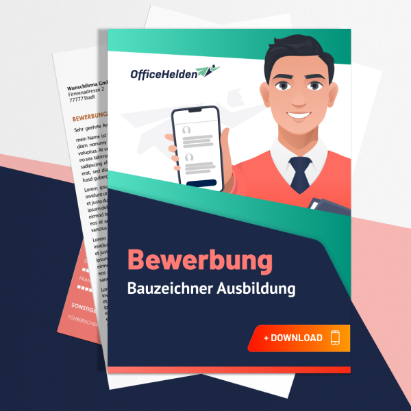 Bewerbung Bauzeichner Ausbildung Komplettpaket I + 20 Designs I Anschreiben, Deckblatt, tabellarischer Lebenslauf & Motivationsschreiben