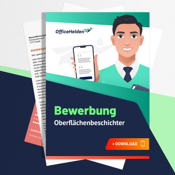 Bewerbung Oberflächenbeschichter Komplettpaket I + 20 Designs I Anschreiben, Deckblatt, tabellarischer Lebenslauf & Motivationsschreiben