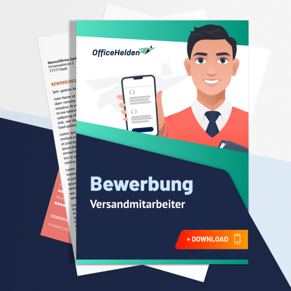 Bewerbung Versandmitarbeiter Komplettpaket I + 20 Designs I Anschreiben, Deckblatt, tabellarischer Lebenslauf & Motivationsschreiben