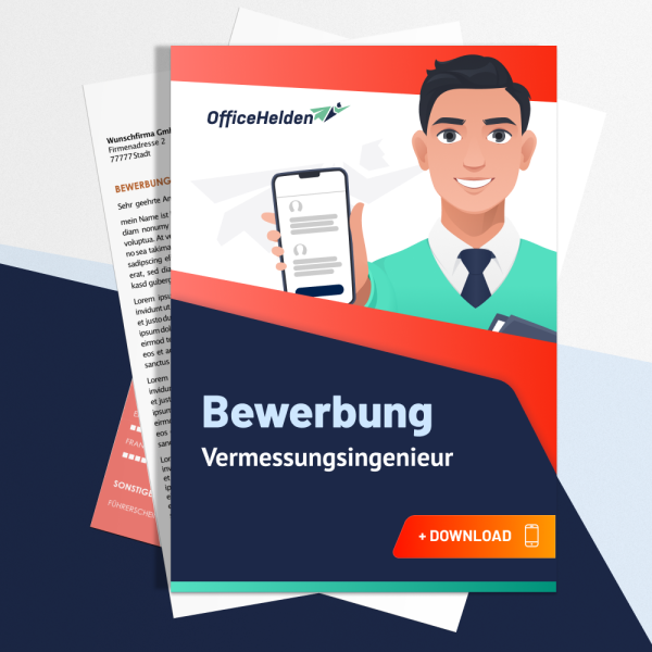 Bewerbung Vermessungsingenieur Komplettpaket I + 20 Designs I Anschreiben, Deckblatt, tabellarischer Lebenslauf & Motivationsschreiben