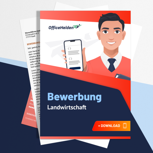 Bewerbung Landwirtschaft Komplettpaket I + 20 Designs I Anschreiben, Deckblatt, tabellarischer Lebenslauf & Motivationsschreiben