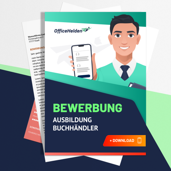 Bewerbung Ausbildung Buchhändler Komplettpaket I + 20 Designs I Anschreiben, Deckblatt, tabellarischer Lebenslauf & Motivationsschreiben